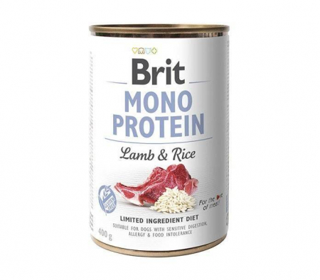 Hrana umeda - Conserva monoproteica, miel si orez, pentru caini sensibili, Brit Monoprotein