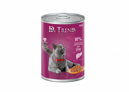 Produse pentru pisici - Conserva pentru pisici cu ficat in sos, Dr.Trend