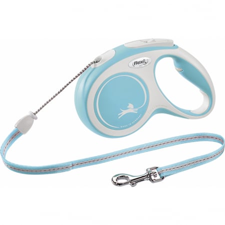 Produse pentru caini - Flexi New Comfort, M Cord, lesa retractabila, turcoaz, 5m