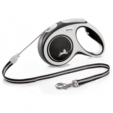 Produse pentru caini - Flexi New Comfort, M Cord, lesa retractabila, neagra, 5m