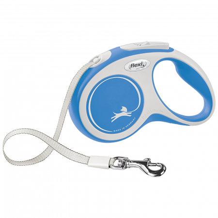 Produse pentru caini - Flexi New Comfort, S Band, lesa retractabila, albastra, 5m