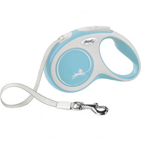 Produse pentru caini - Flexi New Comfort, S Band, lesa retractabila, albastru deschis, 5m