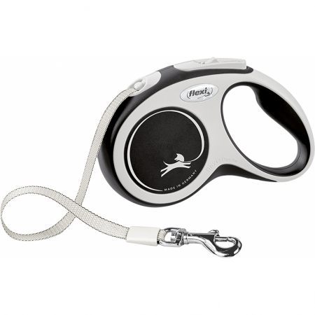 Produse pentru caini - Flexi New Comfort, S Band, lesa retractabila, neagra, 5m