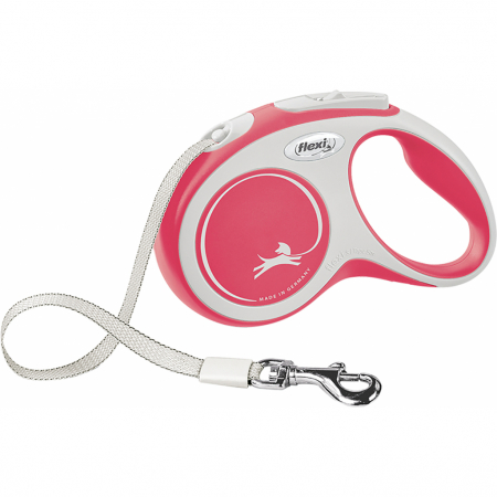 Produse pentru caini - Flexi New Comfort, S Band, lesa retractabila, rosie, 5m