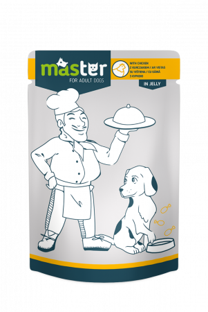 Hrana umeda - Master Hrana umeda caini adulti de rase mici - cu pui, 24x80g