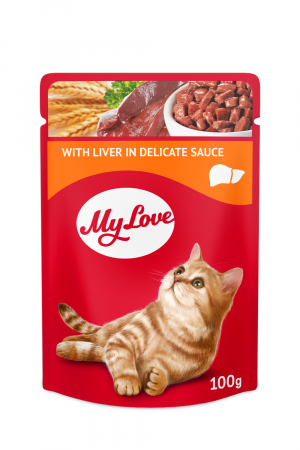 Produse pentru pisici - My Love Hrana umeda pisici - cu Ficat in sos, set 24*0,1kg