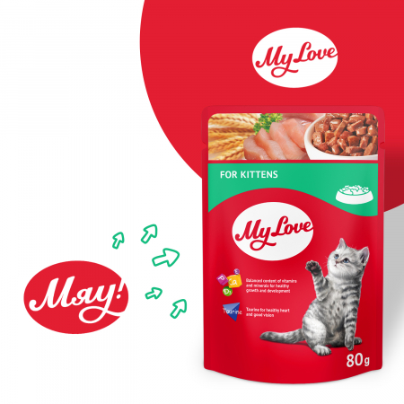 Produse pentru pisici - My Love Hrana umeda pisoi - set 24*0,08kg