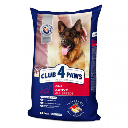 Produse pentru caini - CLUB4PAWS, Hrana uscata pentru caini activi, 14kg
