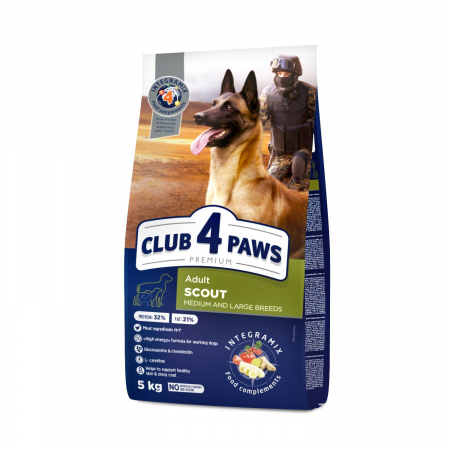 Produse pentru caini - Club 4 Paws Scout Hrana uscata caini super activi, 5kg