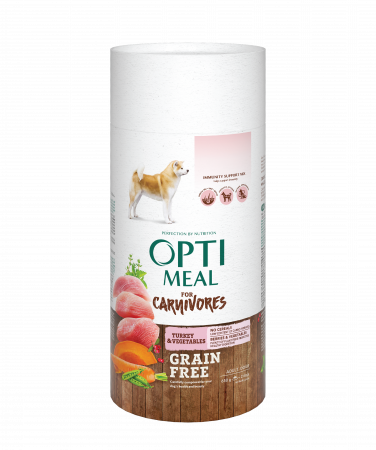 Produse pentru caini - Optimeal Grain Free Hrana uscata caini de toate rasele - Curcan si legume, 650g