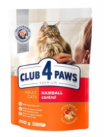 Club 4 Paws Hairball Control Hrana uscata pisici adulte, 300g