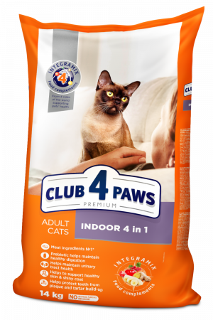 Produse pentru pisici - Club 4 Paws Indoor Hrana uscata pisici adulte, 14kg