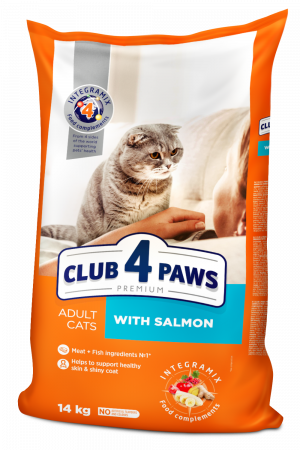 Produse pentru pisici - Hrana uscata pentru pisici adulte, somon, CLUB4PAWS