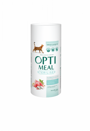 Produse pentru pisici - Optimeal Hrana uscata pisici sterilizate - curcan si ovaz 650g
