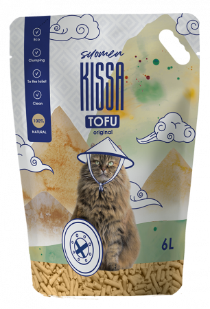 Asternut igienic - Kissa asternut pisici, Tofu - original, 6l, 2.5kg