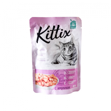 Produse pentru pisici - Kittix-hrana umeda cu iepure