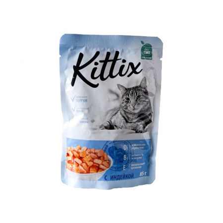 Produse pentru pisici - Kittix-hrana umeda curcan
