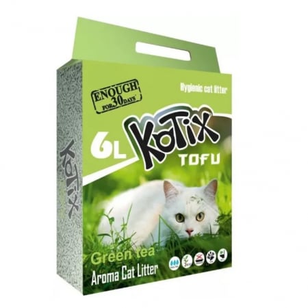 Asternut igienic - Kottix, Tofu asternut igienic pisici, ceai verde, 6l