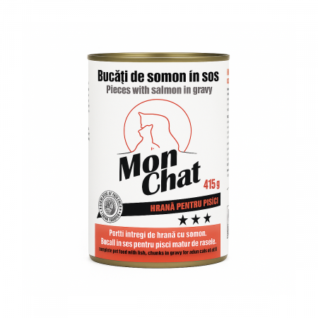 Produse pentru pisici - Mon Chat, Conserva pentru pisici, somon, 415g