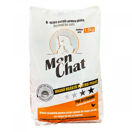 Produse pentru pisici - Mon Chat, Hrana uscata, pisici, pui, 1.5kg