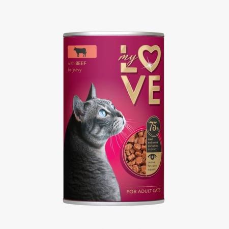 Produse pentru pisici - My Love, Conserva pentru pisici cu Vita in sos, 415g