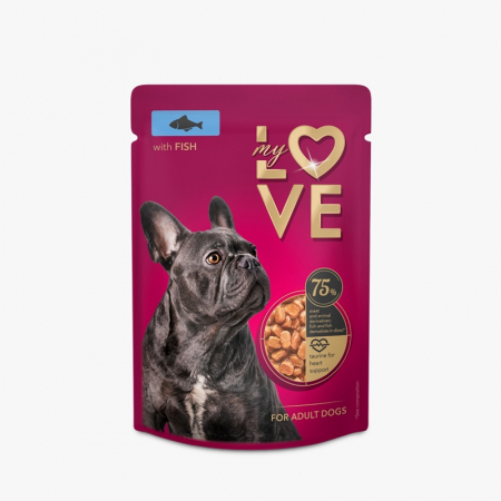 Hrana umeda - My Love, Hrana umeda pentru caini, cu peste, 24x100g