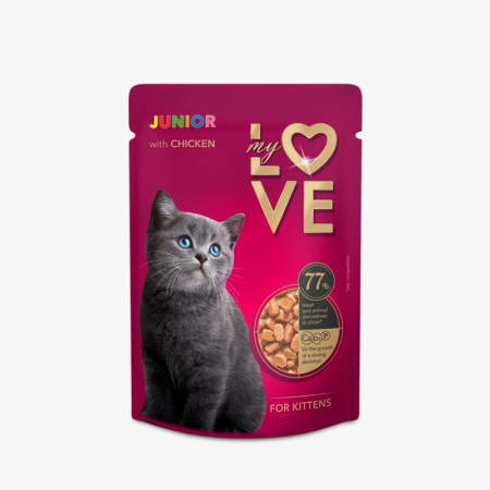 Produse pentru pisici - My Love, Hrana umeda pentru pisoi (kitten), 24x85g