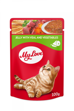 Hrana umeda - My love Hrana umeda pisici - vita si legume in jeleu 24*0,1kg