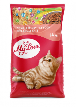 Hrana uscata - My love Hrana uscata pentru pisici adulte cu pui, 14kg