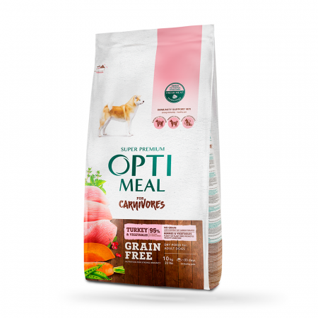 Produse pentru caini - Optimeal Grain Free Hrana uscata caini adulti de toate rasele - Curcan si legume, 10kg