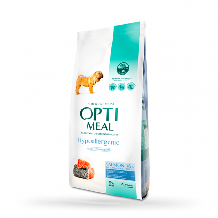 Hrana uscata - Optimeal Hipoalergenic Hrana uscata caini adulti de talie medie si mare - cu somon, 20kg