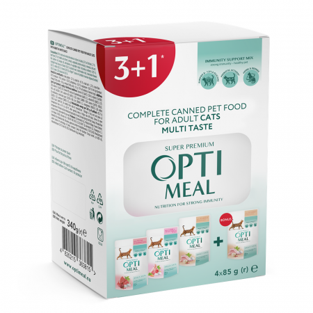 Produse pentru pisici - OPTIMEAL, Hrană umedă pisici, diferite arome, set Nr. 3
