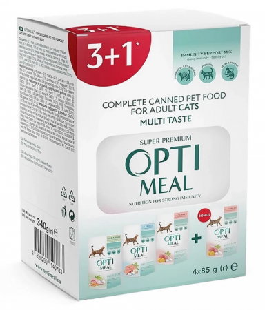 Produse pentru pisici - Hrană umedă pisici, diferite arome, set Nr. 4, OPTIMEAL