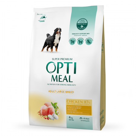 Produse pentru caini - Optimeal, Hrana uscata caini de talie mare, Pui, 4kg