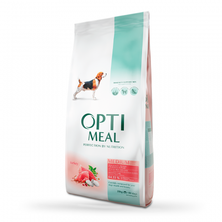 Produse pentru caini - Optimeal, Hrana uscata caini de talie medie, Curcan, 20kg
