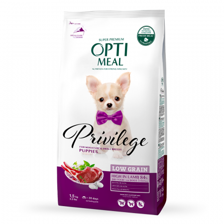 Produse pentru caini - Optimeal Hrana uscata catei talie mica - cu Miel, 1,5kg