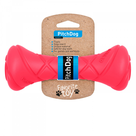 Produse pentru caini - PitchDog, Gantera din spuma pentru caini, 19x7cm, roz