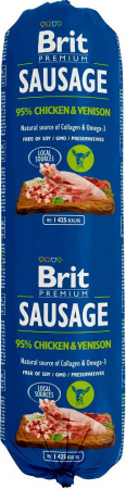 Hrana umeda - Salam pentru caini, pui, Brit Premium, 800g