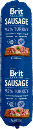 Hrana umeda - Salam pentru caini, curcan, Brit Premium, 800g