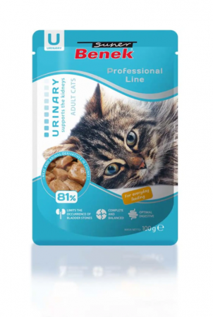 Hrana umeda - Plicuri hrana umeda pentru pisici Urinary, Super Benek, 24x100g