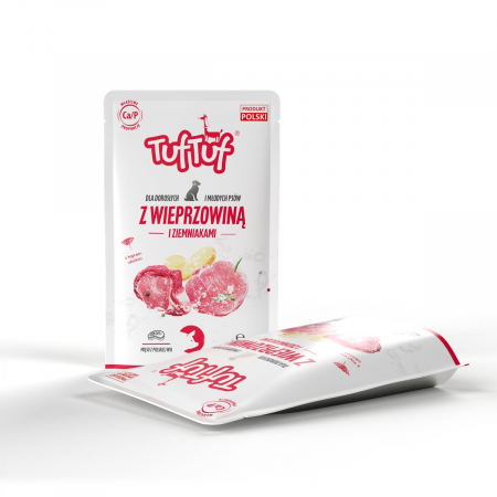 Hrana umeda - Tuf Tuf, Hrana umeda pentru caini, porc si cartofi, 300g