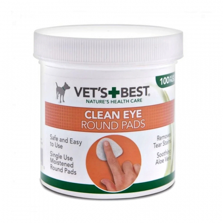 Igiena caini - Vet's Best, Servetele pentru igiena ochilor la caini, 100buc