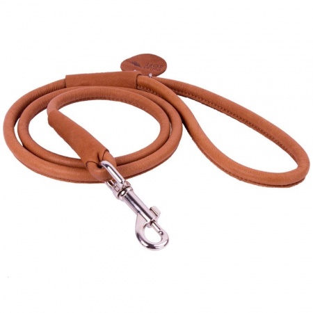 Produse pentru caini - Waudog Soft, Lesa caini, din piele, cusuta manual, S, maro