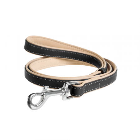 Produse pentru caini - Waudog Soft,M, Lesa caini, din piele, neagra