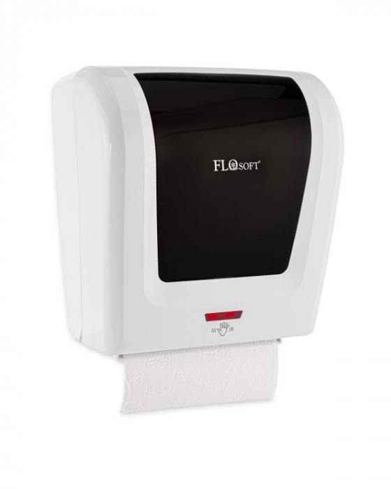 Dispenser hartie Autocut,ABS ,alb/negru, cu senzor F047 [1]