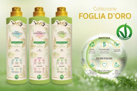Gel pentru pardoseli igienizant si parfumat Foglia D'Oro Veganok, 750ml, Wexor [2]