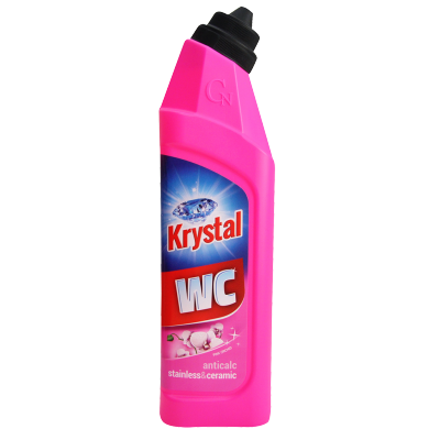 KRYSTAL WC Detartrant forte pentru oțel inoxidabil și ceramică,roz 750ml [1]