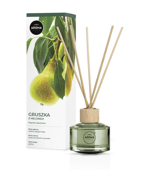 Odorizant cu bete de ratan, Pear&Melon, 50ml, Basic, Aroma Home [1]