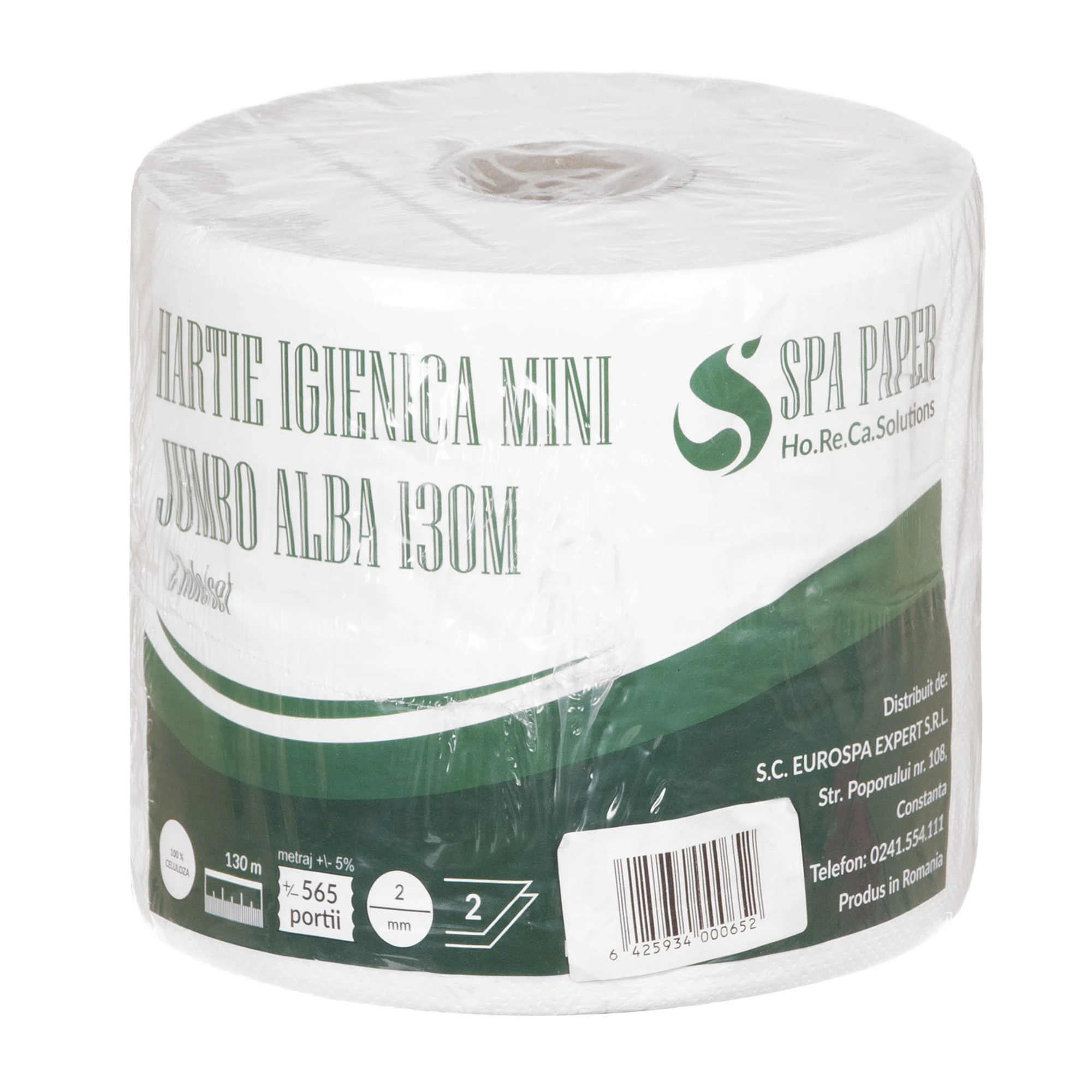 Pachet 2 role hartie igienica mini jumbo Spa Paper, alba ,130ml,400g [1]