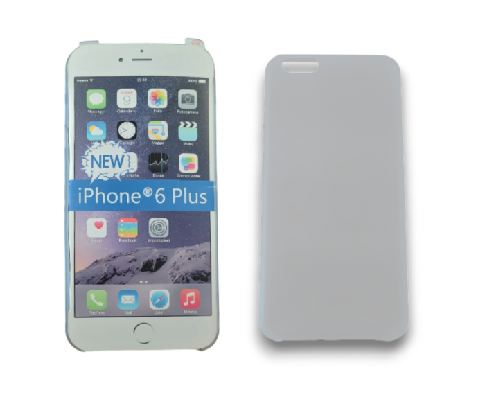 Set husa semitransparenta din plastic+ folie de protectie pentru Iphone 6 Plus [1]